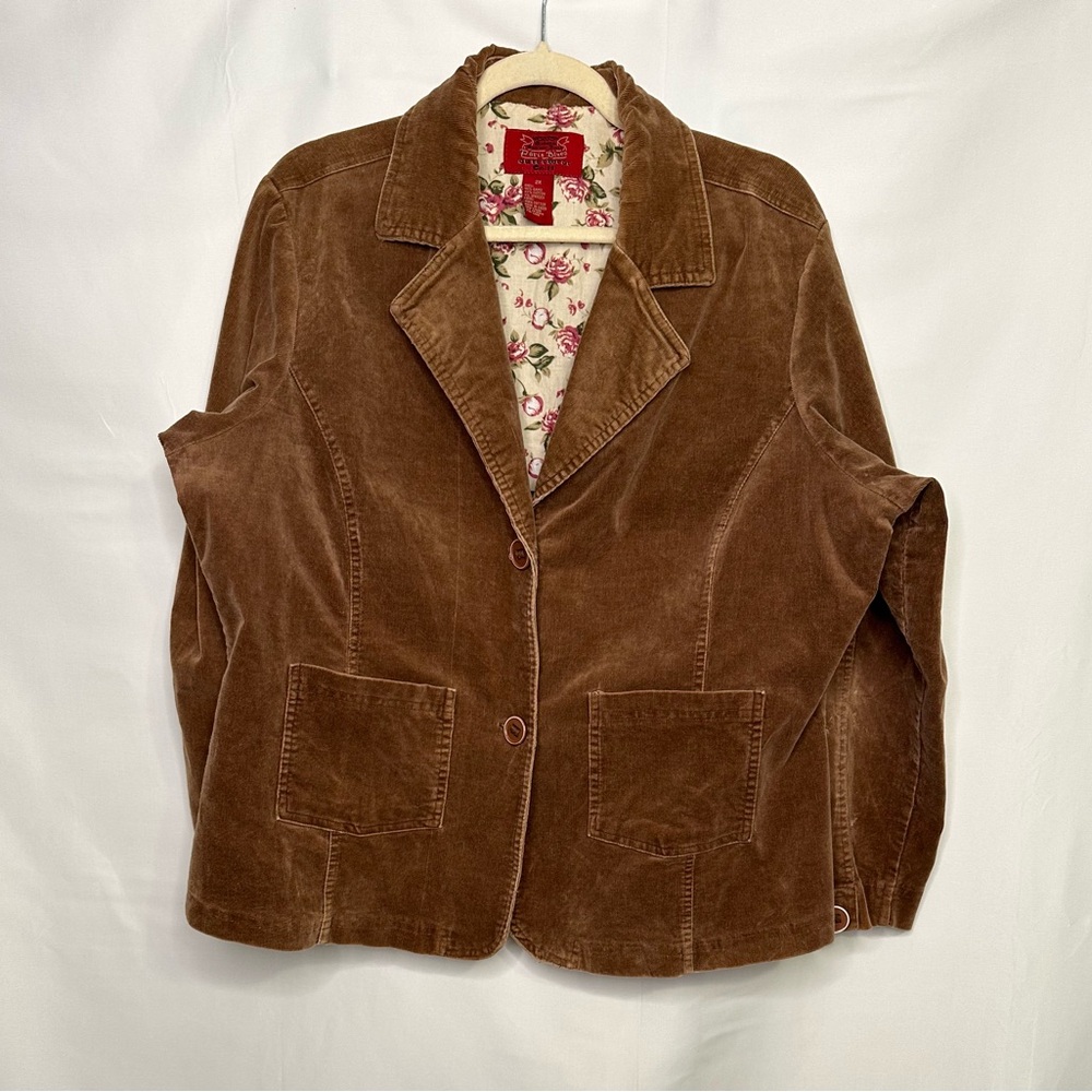 Vintage Chocolate Brown Corduroy Blazer. Dark Academia Classic Boho Western